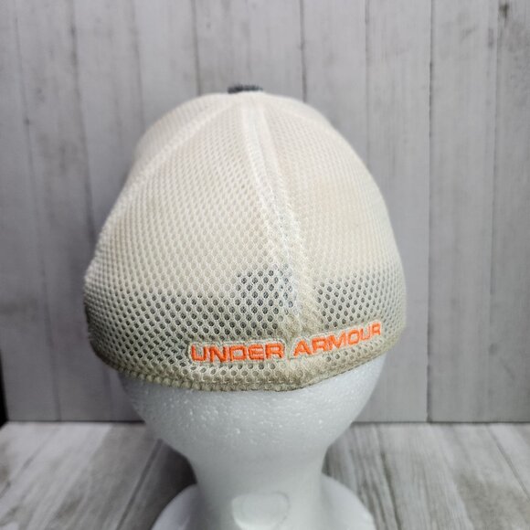 Under Armour Hat Cap Youth Kids Boys Size XS/SM Mesh Gray White Stretch Fit - Picture 4 of 6